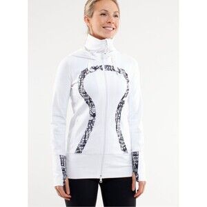 Lululemon Stride Jacket *Brushed White / White Black Glacier Lace Size 8